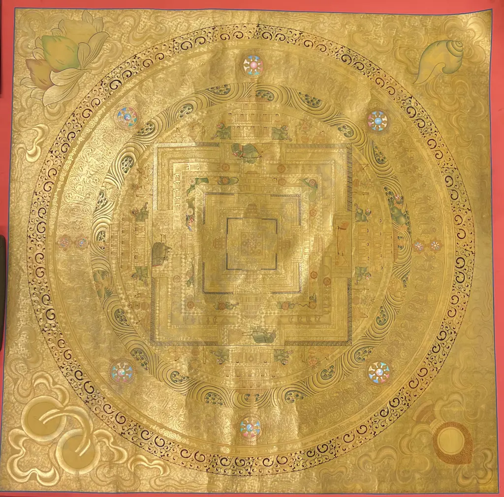 Gold Printed and Hand Colored Thangka Image 1++