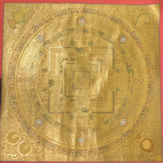 Gold Printed and Hand Colored Thangka