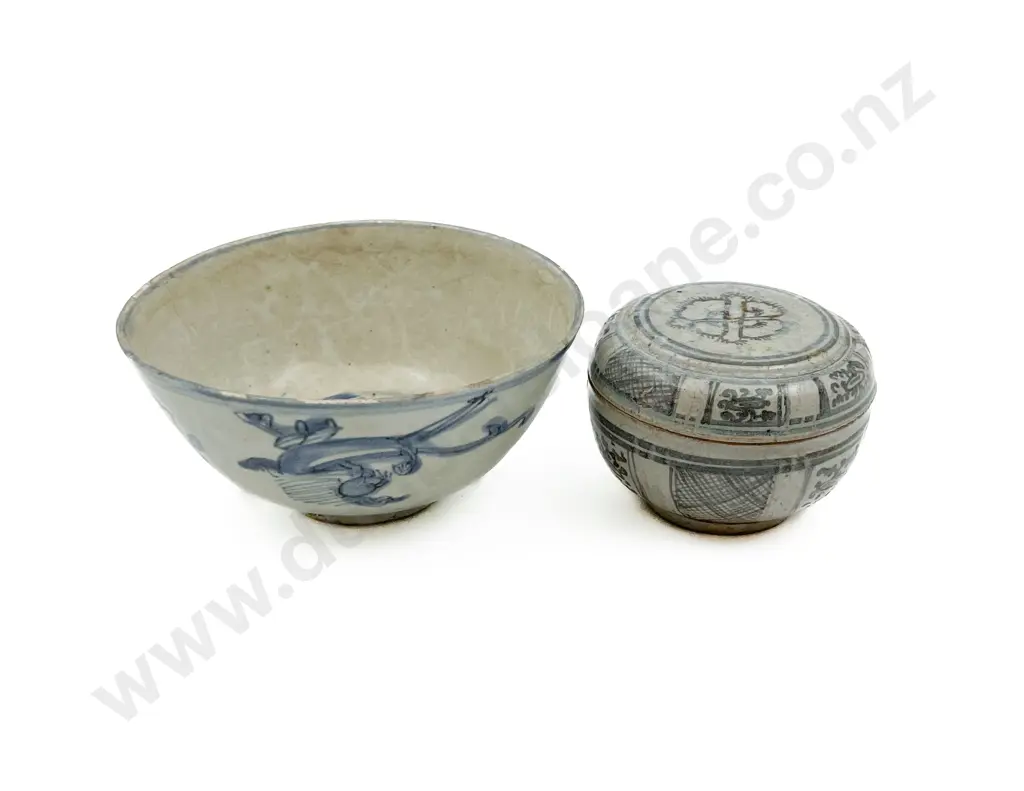 Provincial Ming Lidded Pot and Food Bowl (Faults) Image 1++