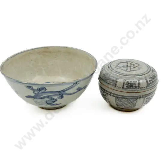 Provincial Ming Lidded Pot and Food Bowl (Faults)