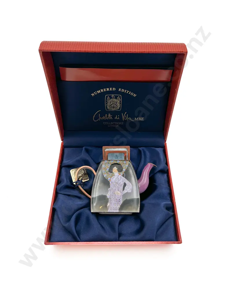 Boxed Charlotte di Vita Limited Edition Miniature Enamel Teapot (Slight Faults) Image 1++