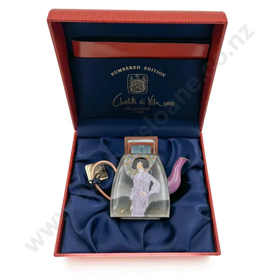 Boxed Charlotte di Vita Limited Edition Miniature Enamel Teapot (Slight Faults)