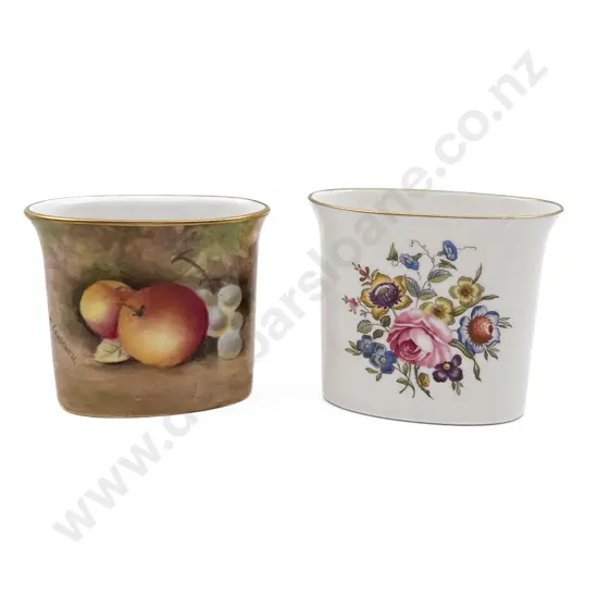 Royal Worcester Hand Painted With Fruit Toothpick Vase and Other (2)