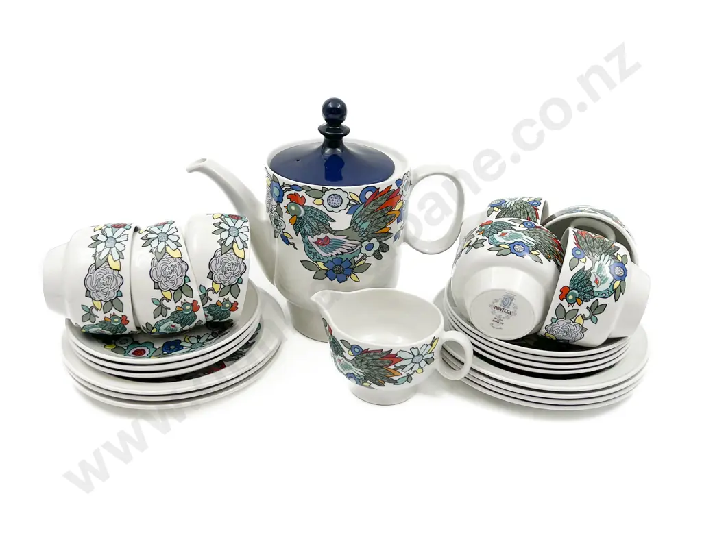 Spanish Floral Decorated Part Tea Set Image 1++