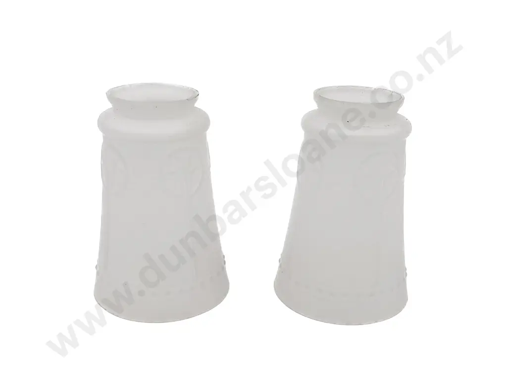 Pair of Victorian Frosted Glass Light Shades Image 1++