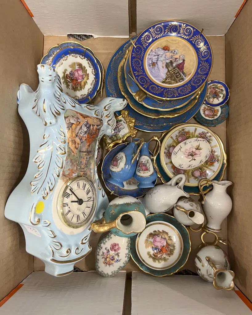 Box of Assorted Limoges Incl. Clock Image 1++