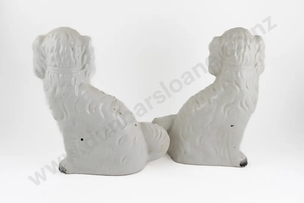 Near Matched Pair Victorian Staffordshire Mantel Dogs Image 1++