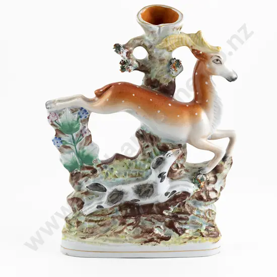 Victorian Staffordshire Flatback Spill Vase