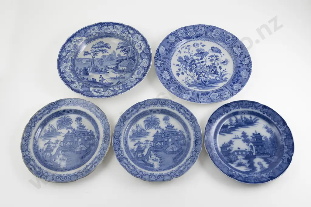Five Victorian B&W Dishes Image 1++