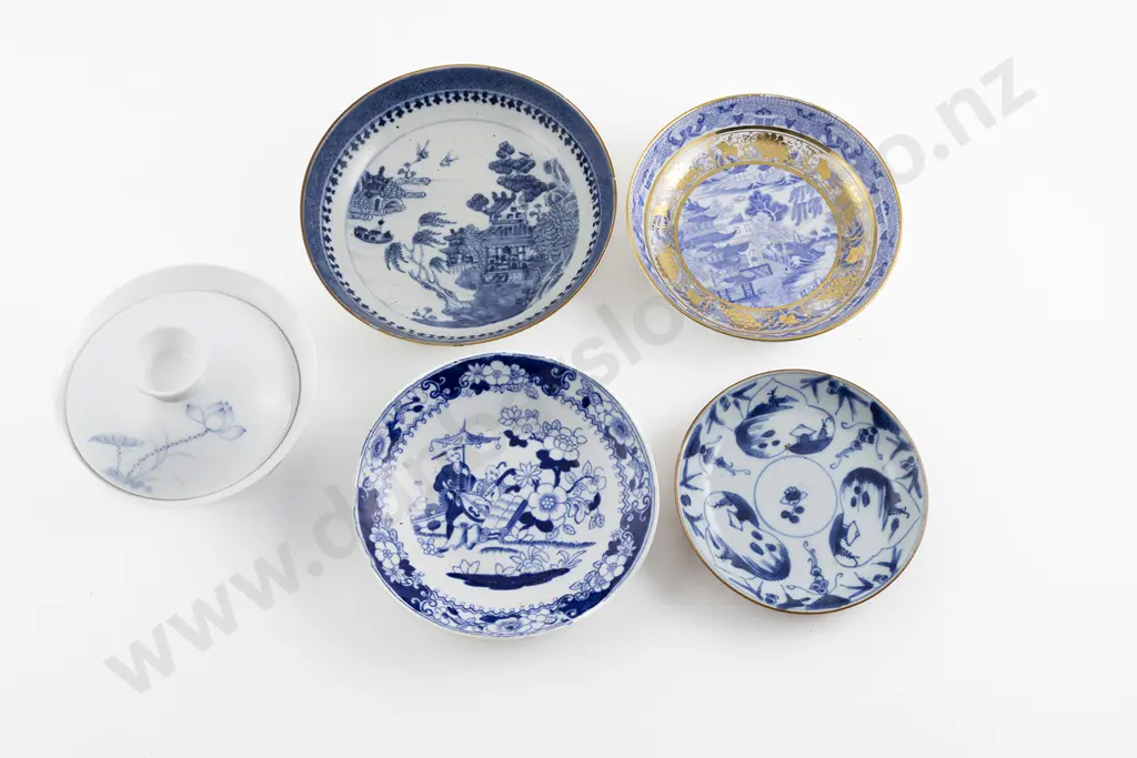 Four C19th Various B&W Saucers Image 1++