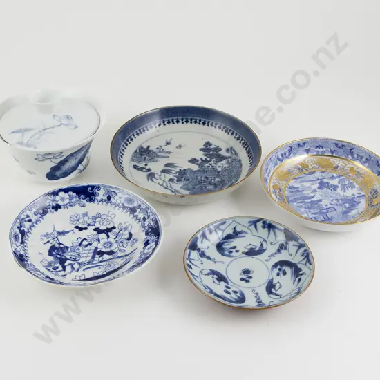 Four C19th Various B&W Saucers
