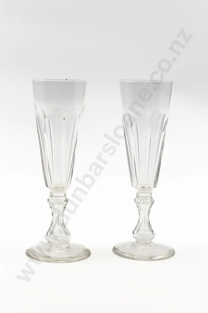 Pair Early C19th Champagne Flutes Image 1++