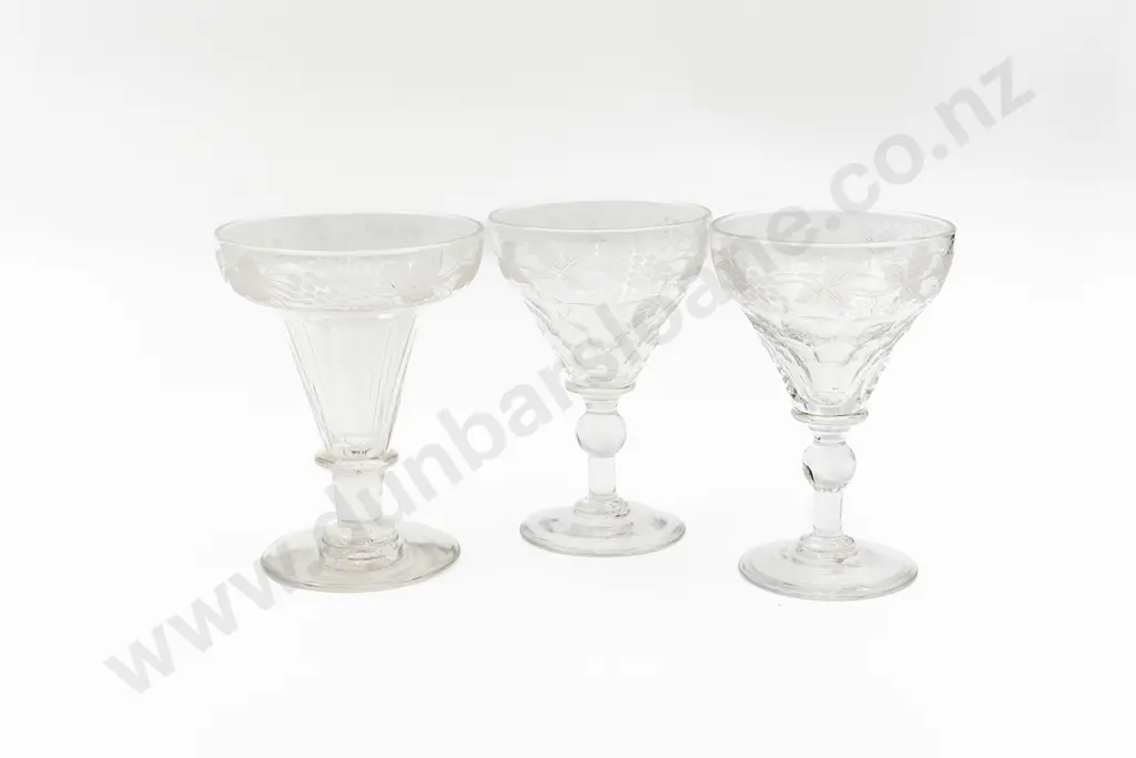 Pair and SIngle Victorian Glass Champagnes Glasses Image 1++