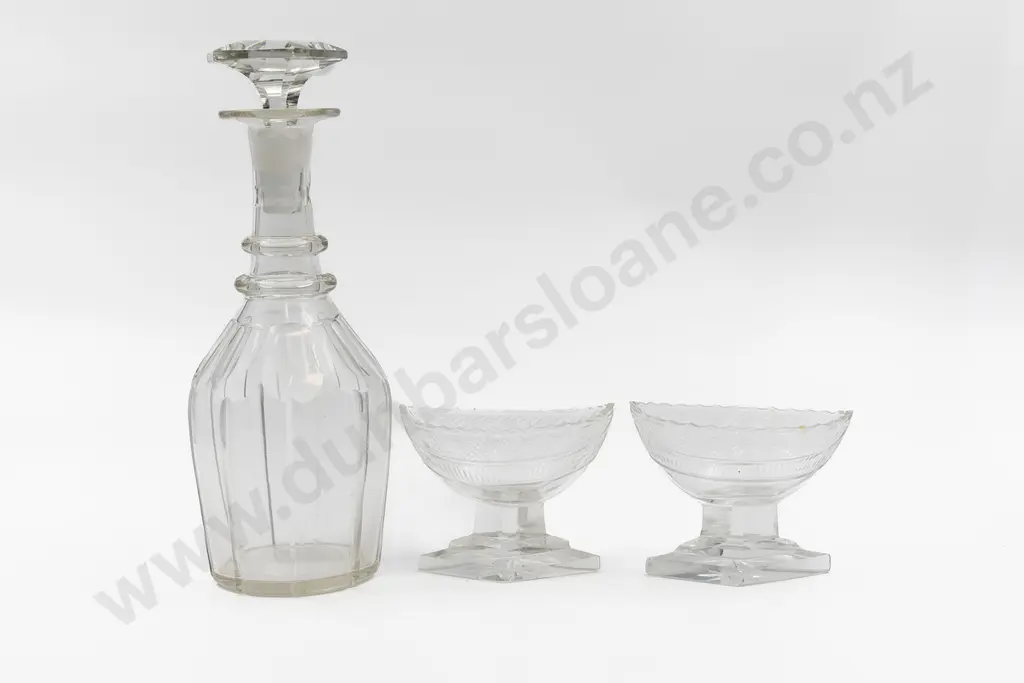 Pair Irish Regency Glass Salt Cellars Image 1++