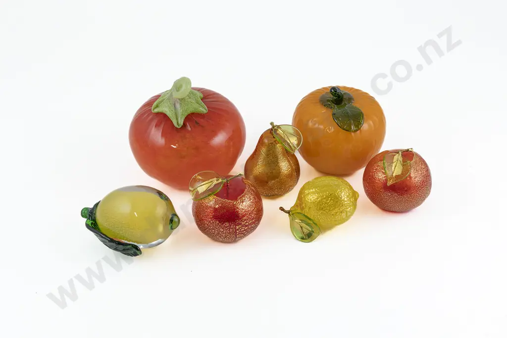 Four Italian Murano Blown Glass Fruits Image 1++