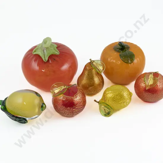Four Italian Murano Blown Glass Fruits