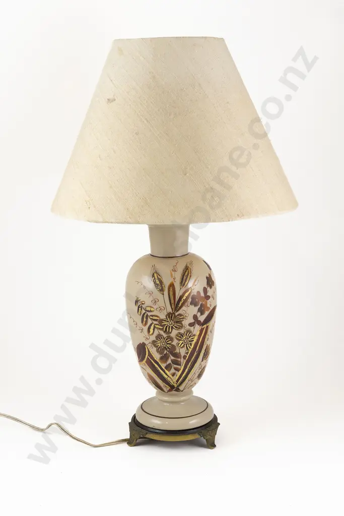Late C19th French Opaque Glass Vase Converted to Table Lamp Image 1++