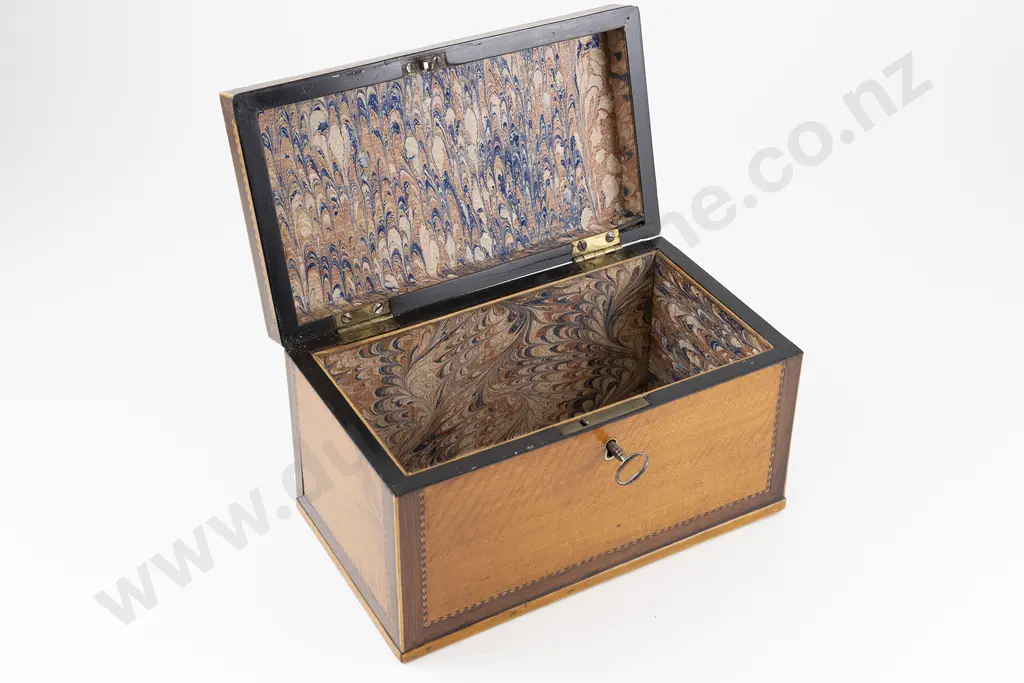 Regency Satinwood Tea Caddy Image 1++