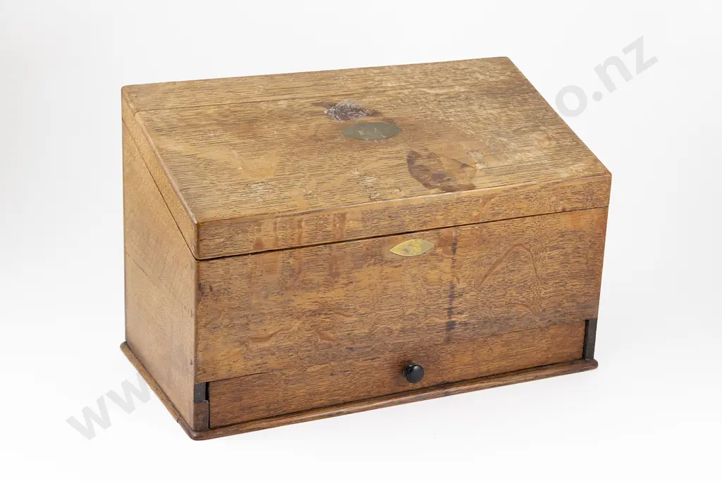 Victorian Oak Stationery Box Image 1++