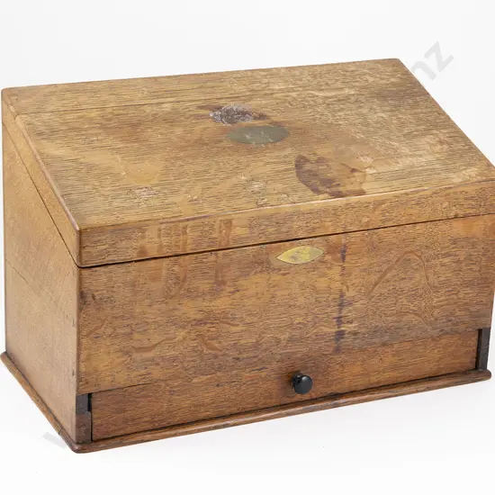 Victorian Oak Stationery Box