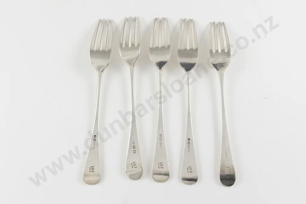 Set of Five Geo III S/S Tableforks Image 1++
