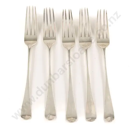 Set of Five Geo III S/S Tableforks