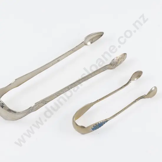 Pair Georgian Scottish S/S Sugar Tongs