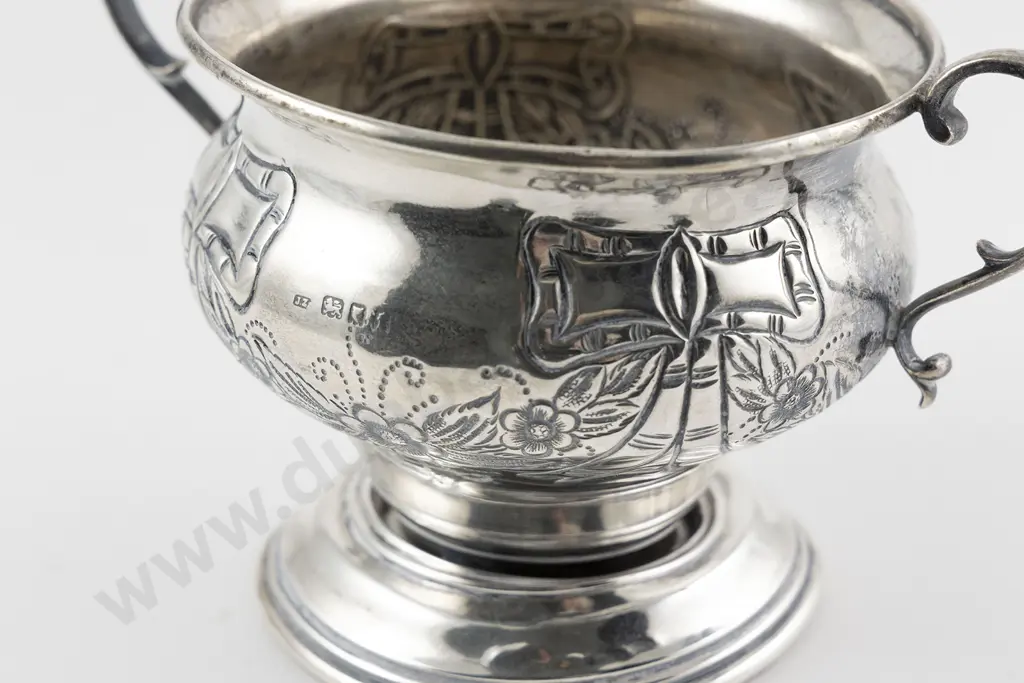 Geo V S/S Footed Two Handled Sugar Bowl Image 1++