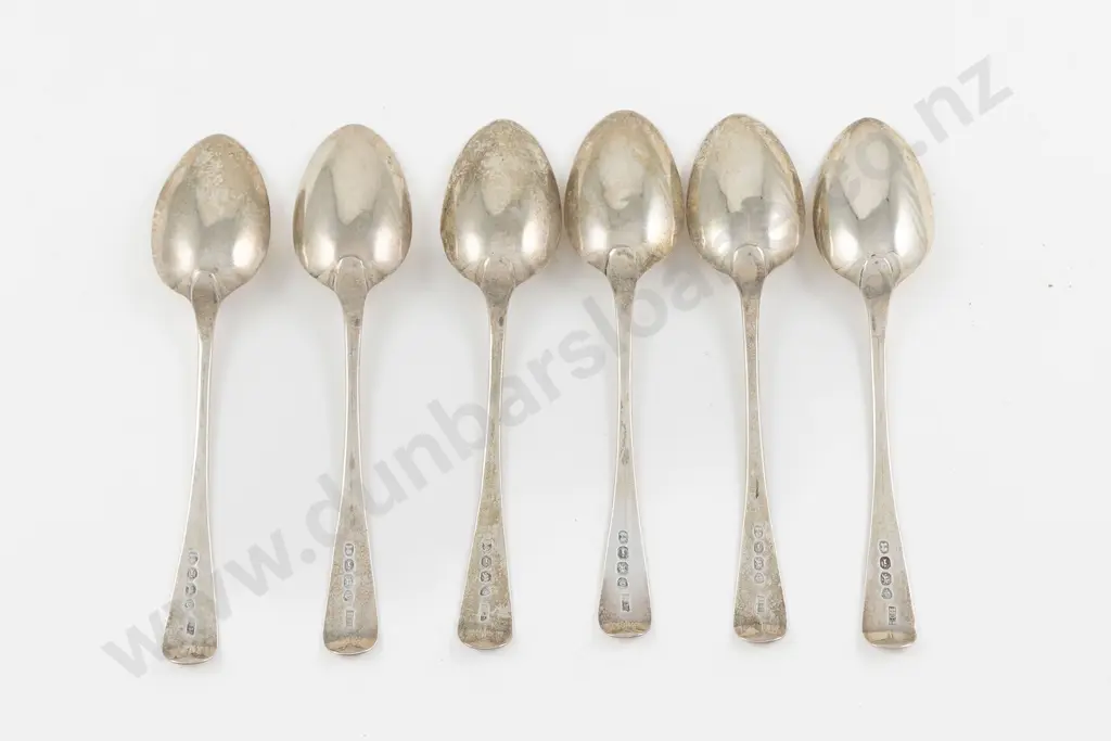 Set of Six Geo IV S/S Teaspoons Image 1++