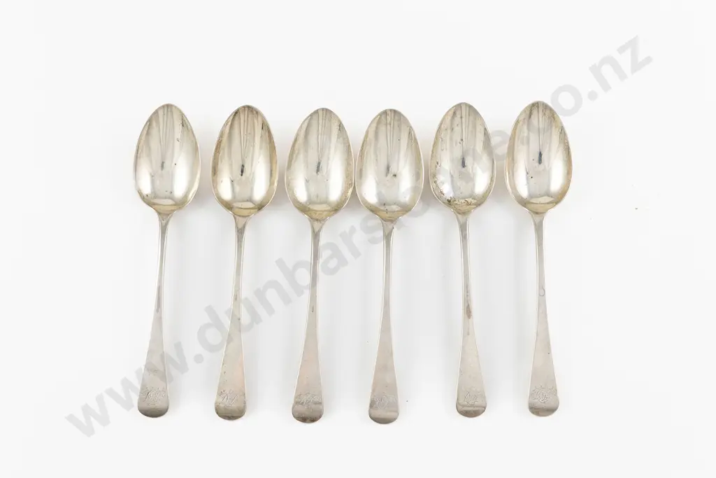Set of Six Geo IV S/S Teaspoons Image 1++