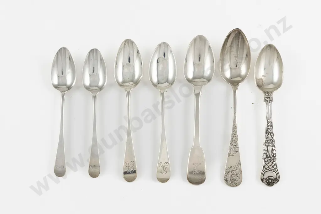 Seven Various Antique S/S Tea & Coffee Spoons Image 1++