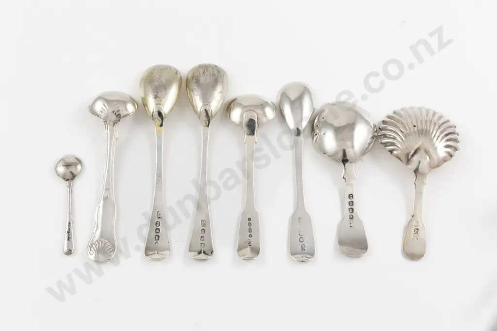 Two S/S Caddy Spoons & Five Various Salt & Mustard Spoons Image 1++