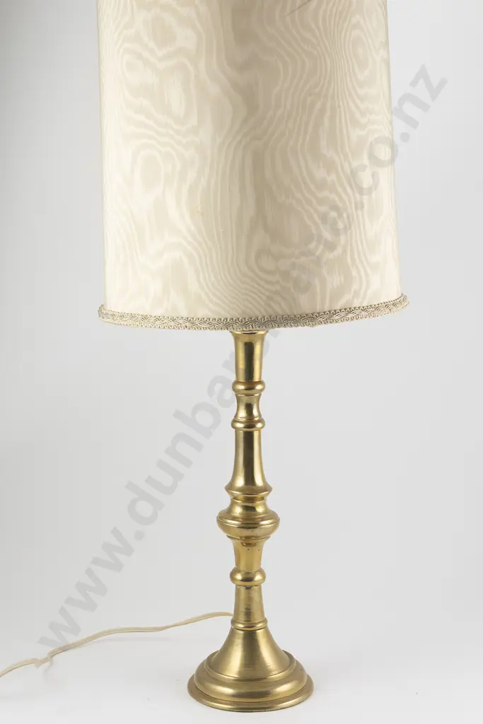Brass Candlestick Column Table Lamp Image 1++