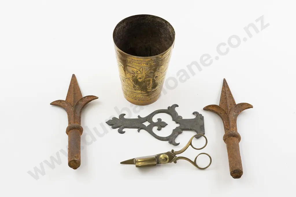 Antique Brass Engraved Beaker Image 1++