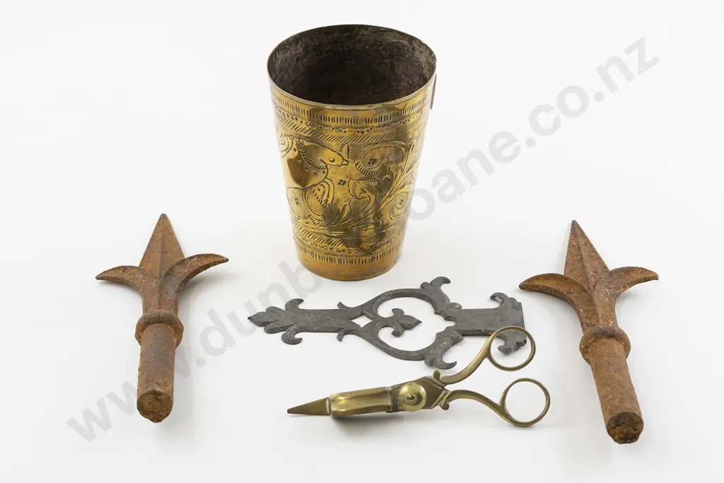 Antique Brass Engraved Beaker Image 1++