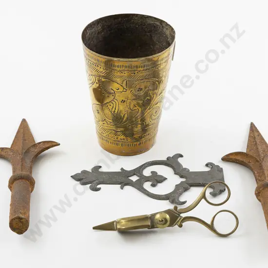 Antique Brass Engraved Beaker