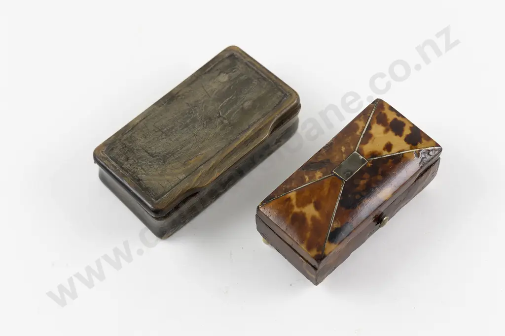 Victorian Tortoise Shell and Horn Snuff Boxes Image 1++