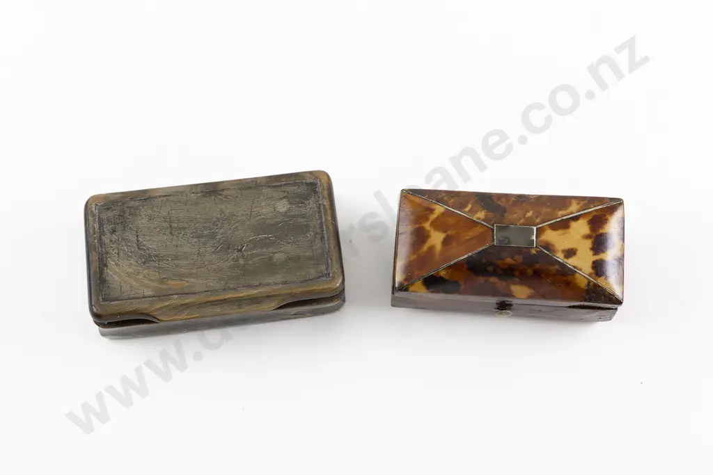 Victorian Tortoise Shell and Horn Snuff Boxes Image 1++