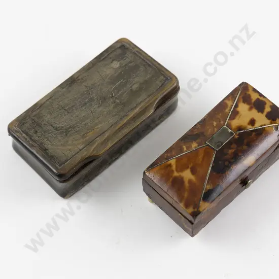 Victorian Tortoise Shell and Horn Snuff Boxes