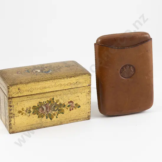 Gilt Wood Envelope Folding Fitted Cigarette Box