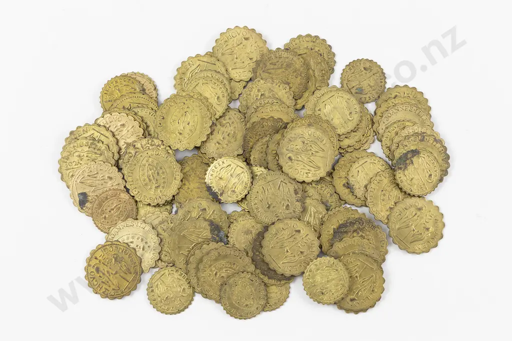 Qty Brass tokens "Joannes ille coquus sui filiique" by John Cooke London Image 1++