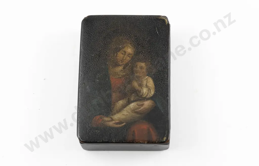 C19th German Stobwasser of Brunswick Type Lacquered Snuff Box Image 1++