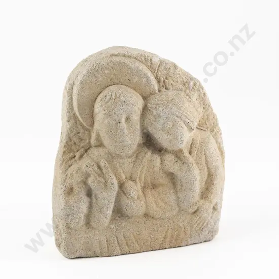 Carved Stone Religious Figured Piece