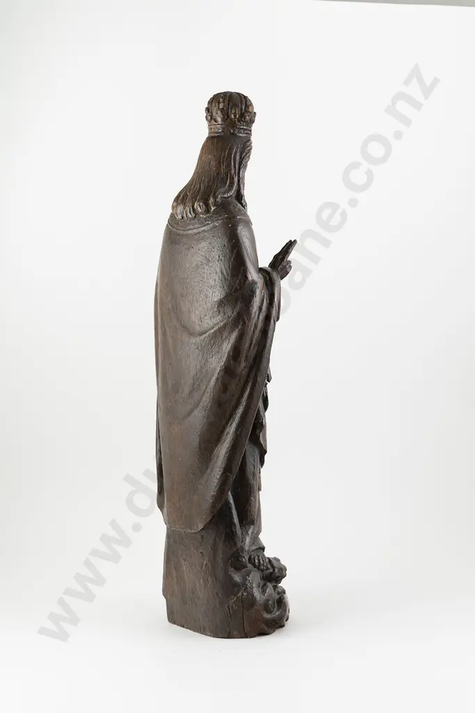 Early C19th Carved Oak Statue of the Sacred Heart Jesus Image 1++