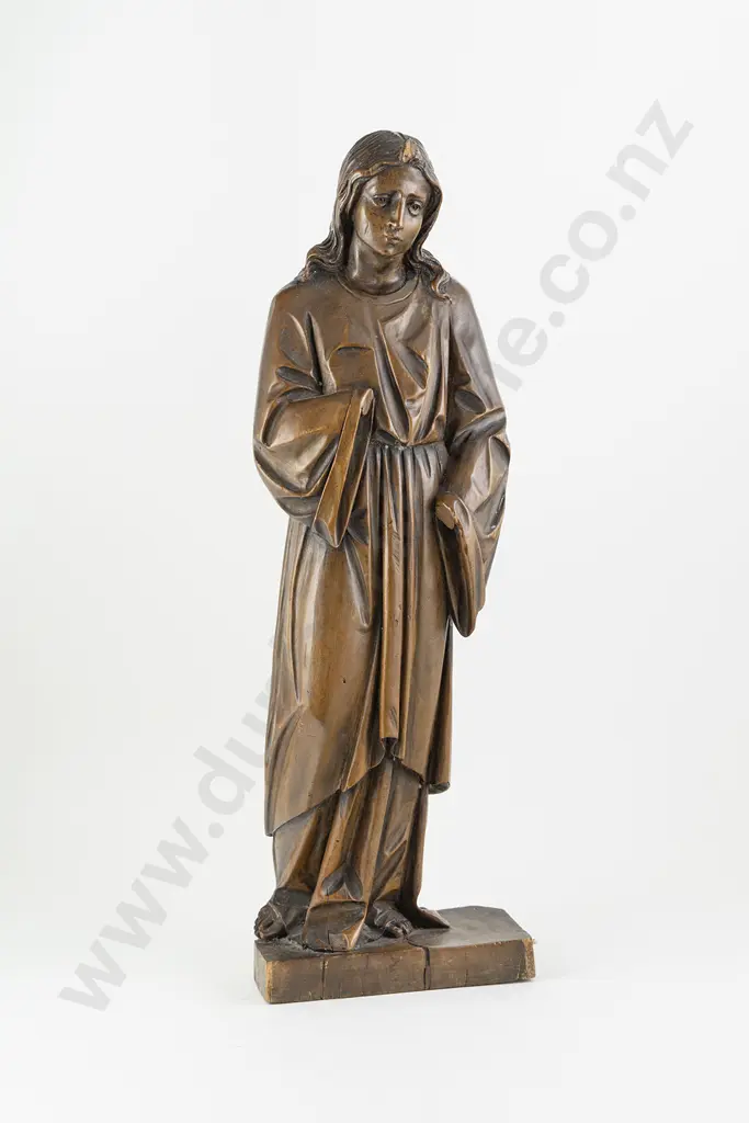 Early C19th Carved Fruitwood Saint Figure Image 1++