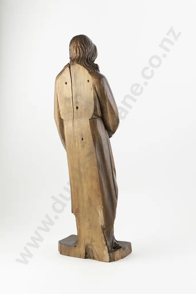 Early C19th Carved Fruitwood Saint Figure Image 1++