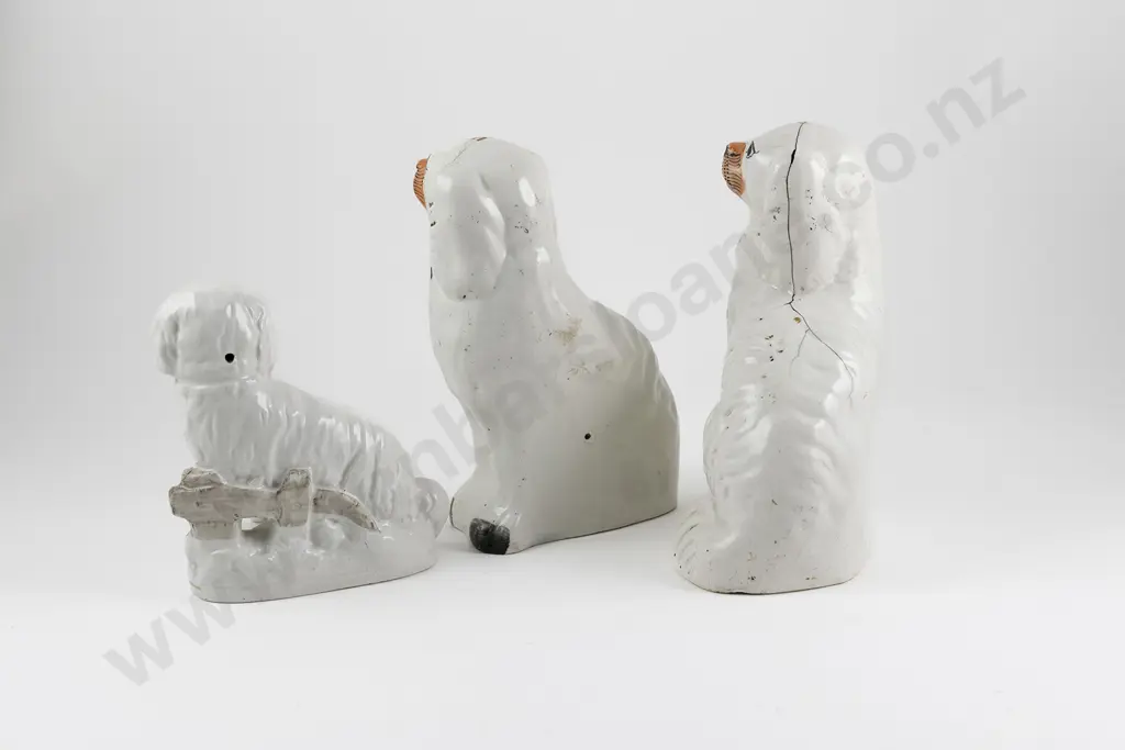 Pair Vict Staffordshire Flatback Spaniels Image 1++