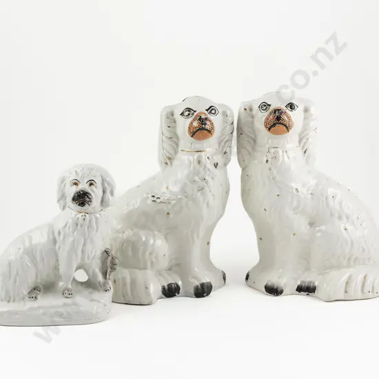 Pair Vict Staffordshire Flatback Spaniels