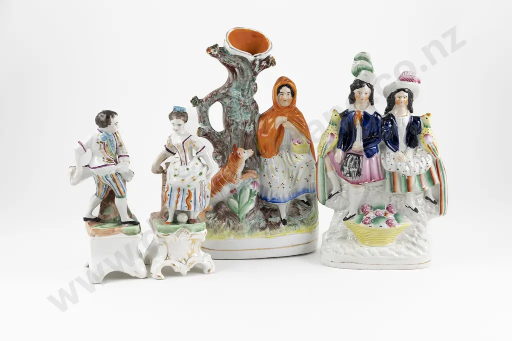 Two Vict Staffordshire Flatback Figure Groups Image 1++