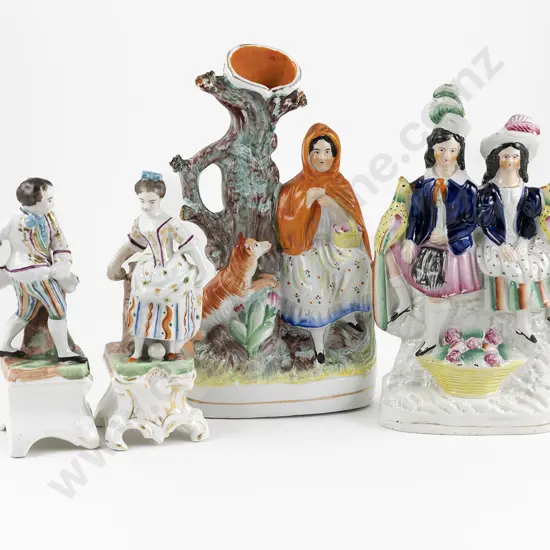Two Vict Staffordshire Flatback Figure Groups